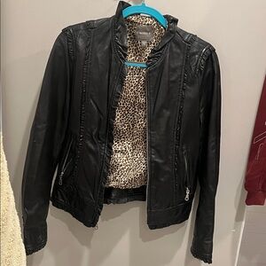 Elegant Black Leather Jacket for Women
